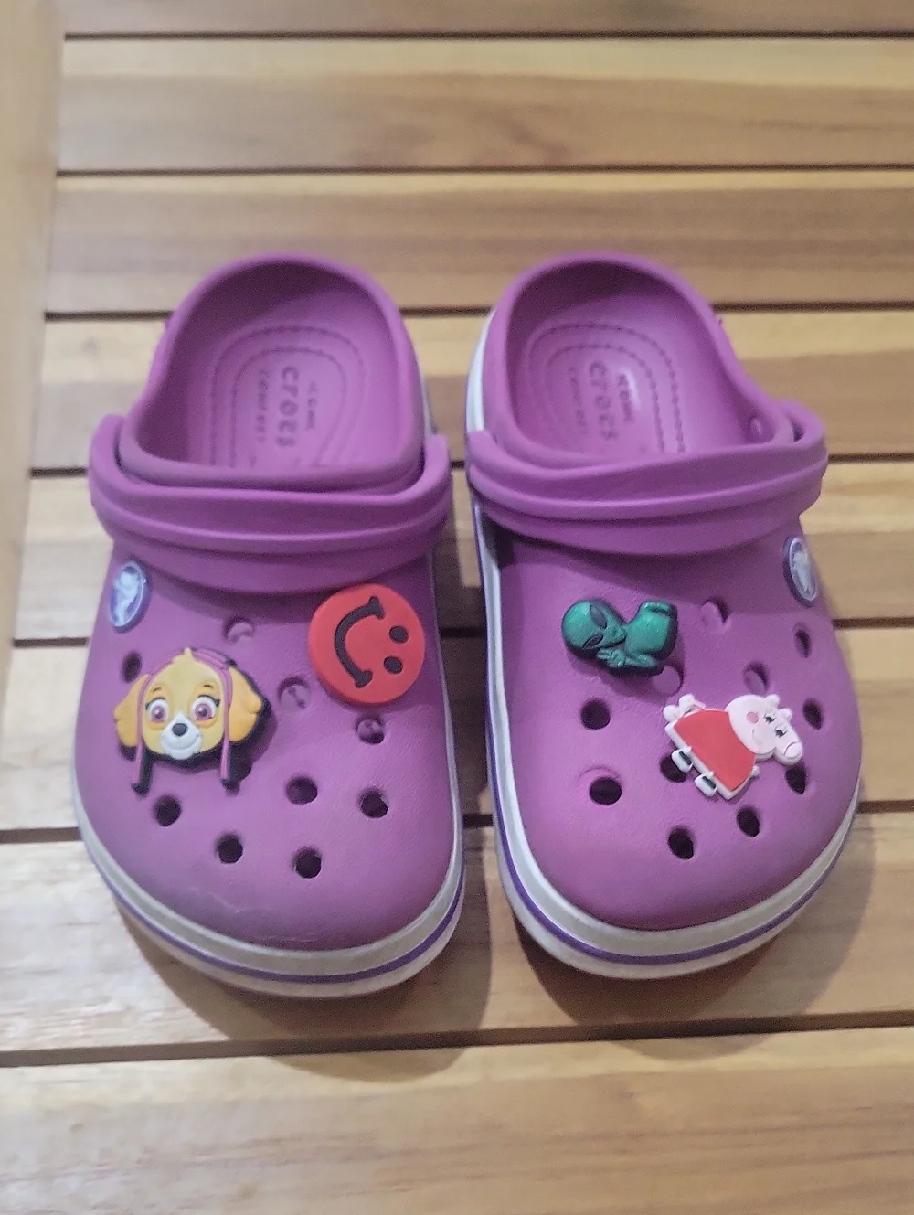 Kids Purple Slip-On Clog Shoes with Character Charms Little Kids 11